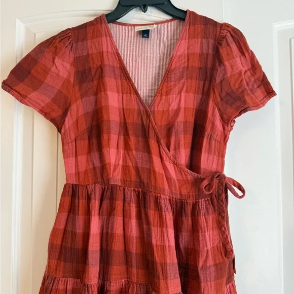 Universal Thread Red Plaid Midi Dress - Picture 6 of 9